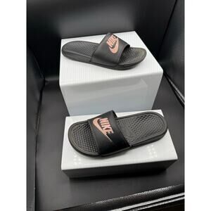 Nike slides black and pink